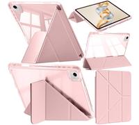 A-BEAUTY Funda Compatible con Honor Pad X9a/X9 Pro 11.5 Pulgadas 2025 con Portalápiz, Antichoque Carcasa Trasera Transparente, Soporte Trifold de Y 6 en 1, Rosado