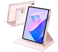 A-BEAUTY Funda Compatible con Huawei MatePad 11 2023/2021 Tablet con Soporte Bolígrafo, Encendido y Apagado Automático, Soporte Giratorio de 360°, Funda Transparente, Rosa