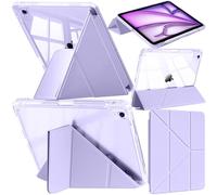 A-BEAUTY Funda Compatible con iPad Air 11 Pulgadas M4/M3/M2 (2026/2025/2024), iPad Air 5/4 (10,9 Pulgadas, 2022/2020) con Portalápiz, Transparente Cover, 6 en 1 con Soporte, Púrpura