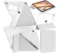 A-BEAUTY Funda Compatible con iPad Air 11 Pulgadas M4/M3/M2 (2026/2025/2024), iPad Air 5/4 (10,9 Pulgadas, 2022/2020) con Portalápiz, Transparente Cover, 6 en 1 con Soporte, Blanco