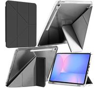 A-BEAUTY Funda Compatible con Samsung Galaxy Tab S10 FE Plus 13.1 Pulgadas 2025 (SM-X620/X626/X626B), Antichoque Carcasa Translúcida, Soporte de Y 6 en 1, Auto-Sueño/Estela, Negro