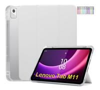 A-BEAUTY Funda Compatible con Tablet Lenovo Tab M11 de 11" 2024 + 1 Lápiz Capacitivo, con Soporte Bolígrafo, Apagado Automático, Funda para Lenovo M11, Gris