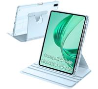 A-BEAUTY Funda Giratoria Compatible con con Honor Pad X8a 11 Pulgadas 2024 con Soporte para Bolígrafo, Carcasa Soporte Rotación de 360 Grados Protectora Respaldo Clara, Azul Claro