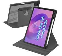A-BEAUTY Funda Giratoria Compatible con con Lenovo Idea Tab 11 Pulgadas 2025 (TB-336ZU/TB-336FU) Soporte para Bolígrafo, Rotación de 360° Respaldo Clara, Auto-Sueño/Estela, Negro