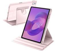 A-BEAUTY Funda Giratoria Compatible con con Lenovo Idea Tab Pro 12.7 Pulgadas 2025 Soporte para Bolígrafo, Rotación de 360° Respaldo Clara, Auto-Sueño/Estela, Rosa