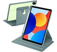 A-BEAUTY Funda Giratoria Compatible con con Xiaomi Redmi Pad SE 8.7 Pulgadas 4G 2024 con Soporte para Bolígrafo, Carcasa Soporte Rotación de 360 Grados, Auto-Sueño/Estela, Verde Oscuro