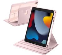 A-BEAUTY Funda Giratoria Compatible con iPad 9ª/8ª/7ª Generación 10.2 Pulgadas 2021/2020/2019/iPad Air 10.5 (3ª Gen 2019) / iPad Pro 10.5" 2017, con Auto-Sueño/Estela, Rosa