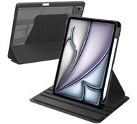 A-BEAUTY Funda Giratoria Compatible con iPad Air 11 Pulgadas M3/M2 (2025/2024), iPad Air 5/4 (10.9", 2022/2020), iPad Pro 11" 2022/2021/2020, con Portalápiz, Soporte Triple, Negro