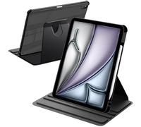 A-BEAUTY Funda Giratoria Compatible con iPad Air 11 Pulgadas M4/M3/M2 (2026/2025/2024), iPad Air 5/4 (10,9 Pulgadas, 2022/2020) Transparente Antigolpes, Auto-Sueño/Estela, Negro