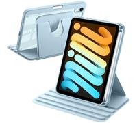 A-BEAUTY Funda Giratoria Compatible con iPad Mini 7 (A17 Pro, 2024, 7.ª Generación) / iPad Mini 6 (8.3 Pulgadas, 2021, 6ª Generación) con Auto-Sueño/Estela, Azul Claro