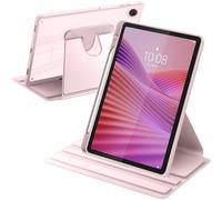 A-BEAUTY Funda Giratoria Compatible con Lenovo Tab 10.1 Pulgadas 2025 TB311FU/TB311XU con Soporte para Bolígrafo, Rotación de 360° Respaldo Clara, Auto-Sueño/Estela, Rosa