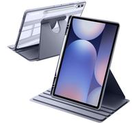 A-BEAUTY Funda Giratoria Compatible con Samsung Galaxy Tab S10+ 2024/Tab S9 FE+/S9+ 2023 12.4 Pulgadas con Soporte para S Pen, Carcasa Respaldo Clara, Auto-Sueño/Estela, Púrpura