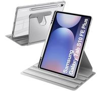 A-BEAUTY Funda Giratoria Compatible con Samsung Galaxy Tab S10 FE Plus 13.1 Pulgadas 2025 (SM-X620/X626/X626B) con Soporte S Pen, Rotación de 360° Respaldo Clara, Auto-Sueño/Estela, Plata