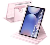 A-BEAUTY Funda Giratoria Compatible con Samsung Galaxy Tab S10 FE Plus 13.1 Pulgadas 2025 (SM-X620/X626/X626B) con Soporte S Pen, Rotación de 360° Respaldo Clara, Auto-Sueño/Estela, Rosa