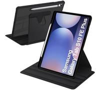 A-BEAUTY Funda Giratoria Compatible con Samsung Galaxy Tab S10 FE Plus 13.1 Pulgadas 2025 (SM-X620/X626/X626B) con Soporte S Pen, Rotación de 360° Respaldo Clara, Auto-Sueño/Estela, Negro