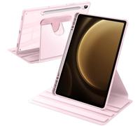 A-BEAUTY Funda Giratoria Compatible con Samsung Galaxy Tab S10 Lite / S10 FE / S9 FE 10.9 Pulgadas / S9 11" 2023 con Soporte para S Pen, Carcasa Respaldo Clara, Auto-Sueño/Estela, Rosa
