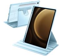 A-BEAUTY Funda Giratoria Compatible con Samsung Galaxy Tab S10 Lite / S10 FE / S9 FE 10.9 Pulgadas / S9 11 Pulgadas 2023, Carcasa Respaldo Clara, Auto-Sueño/Estela, Azul Claro