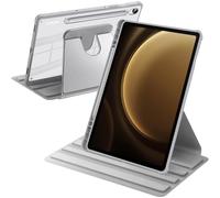 A-BEAUTY Funda Giratoria Compatible con Samsung Galaxy Tab S10 Lite / S10 FE / S9 FE 10.9 Pulgadas / S9 11" 2023 con Soporte para S Pen, Carcasa Respaldo Clara, Auto-Sueño/Estela, Plata