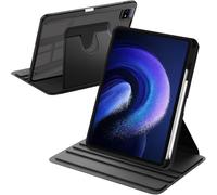 A-BEAUTY Funda Giratoria Compatible con Xiaomi Pad 6/6 Pro 11 Pulgadas 2023 con Soporte para Bolígrafo, Rotación de 360° Respaldo Clara, Auto-Sueño/Estela, Negro