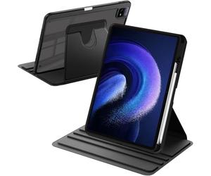A-BEAUTY Funda Giratoria Compatible con Xiaomi Pad 6/6 Pro 11 Pulgadas 2023 con Soporte para Bolígrafo, Rotación de 360° Respaldo Clara, Auto-Sueño/Estela, Negro