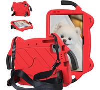 A-BEAUTY Funda Niños Compatible con Honor Pad X8a 11 Pulgadas 2024, Carcasa Protectora de EVA a Prueba de Golpes con Soporte, Correa para el Hombro, Rojo Negro