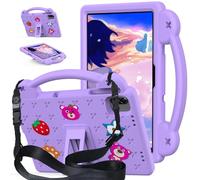 A-BEAUTY Funda Niños Compatible con Honor Pad X8a 11 Pulgadas 2024, Carcasa Protectora de EVA a Prueba de Golpes con Soporte, Correa para el Hombro, Púrpura Claro
