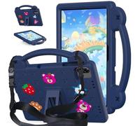 A-BEAUTY Funda Niños Compatible con Honor Pad X8a 11 Pulgadas 2024, Carcasa Protectora de EVA a Prueba de Golpes con Soporte, Correa para el Hombro, Marino