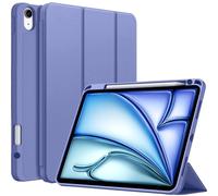 A-BEAUTY Funda para iPad Air 11" M4/M3/M2, iPad Air 5ª/4ª Gen Lavanda | con Portalápiz, Trasera Capa Trifold Delgada TPU Suave con Soporte Trifold Auto-Sueño/Estela