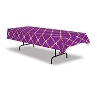 A Beistle Creation Beistle 2 Piece Plastic Rectangular Arabian Nights Theme Manteles de Mesa de celosía Moroccon, Morado/Dorado