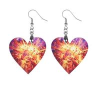 A Big Explosion - Pendientes colgantes de madera para mujer, diseño de nebulosa, Star, Madera, Sin piedra preciosa