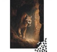 A Big Gato Slinks out of A Dark Cave Rompecabezas Rompecabezas Juego De Habilidad para Toda La Familia 70x50cm/1000pcs