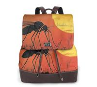 A big mosquito under the setting sun Ladies Travel Fashion Back Pack,Casual backpack,Print Women's Leather Backpack for Work