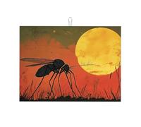 A Big Mosquito Under The Setting Sun - Tapete grande de microfibra para escurrir platos, reutilizable, lavable, para accesorios de cocina, 45,7 x 61 cm
