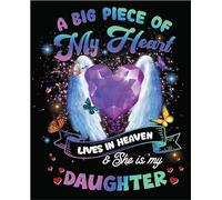 A Big Piece of My Heart Lives in Heaven & She is My Daughter|Gran idea de regalo|Calcomanías adhesivas|Paquete de 2 pegatinas de 5 pulgadas|S10343