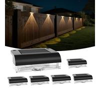 A.bigwhale Lámparas Solares para Exteriores, 6 Piezas LED Luces Solares para Valla Exterior, Aplique Solar Exterior Impermeable para Escaleras, Escalones, Vallas, Barandillas, Patio, Terraza