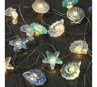 A.bigwhale Luces de hadas a pilas con temporizador, 2M 20 LED Cadena Guirnalda Luces animales marinos decoración marítima para habitación fiesta dormitorio Navidad boda baño