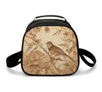 A Bird in The Field - Bolsa de almuerzo cruzada pequeña aislada con correa de hombro ajustable, lonchera reutilizable para el trabajo, picnic, viajes