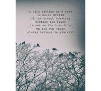 A bird sitting in a tree: pretty journal notebook with birds and quote
