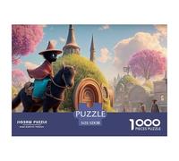 A Black Cat Dressed in Red and Blue 1000 Piezas Papel Premium Rompecabezas Hobbit-Style House Meditativo Jigsaw Regalo Niños 52x38cm/1000pcs