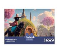 A Black Cat Dressed in Red and Blue 1000 Pzas Corte Preciso Rompecabezas Hobbit-Style House Divertido Jigsaw Decoración Amigos 38x26cm/1000pcs