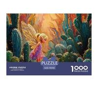 A Blonde Girl with Fairy Wings 1000 Piezas Papel Ecológico Rompecabezas Vibrant Desert Fantasy Imágenes Vibrantes Juego Creativo Puzzle Juego De Desafío Difícil 70x50cm/1000pcs