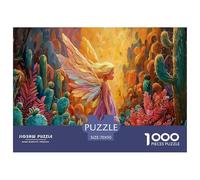 A Blonde Girl with Fairy Wings 1000 Piezas Papel Ecológico Rompecabezas Vibrant Desert Fantasy Imágenes Vibrantes Juego Creativo Puzzle Juego De Desafío Difícil 70x50cm/1000pcs