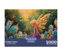 A Blonde Girl with Fairy Wings 1000 Piezas Papel Ecológico Rompecabezas Vibrant Desert Fantasy Liberador De Estrés Juego Creativo Puzzle para Niños Pequeños 38x26cm/1000pcs