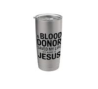 A Blood Donor Saved My Life His Name Is Jesus Vaso térmico de acero inoxidable de doble pared