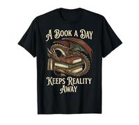 A Book A Day Keeps Reality Away Biblioteca Camiseta