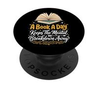A Book A Day Keeps The Mental Breakdown Away Divertido PopSockets PopGrip Adhesivo