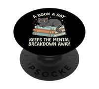 A Book A Day Keeps The Mental Breakdown Away Divertido PopSockets PopGrip Adhesivo