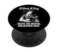 A Book A Day Keeps The Mental Breakdown Away Divertido PopSockets PopGrip Adhesivo