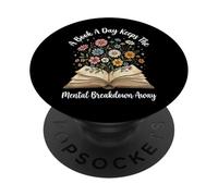 A Book A Day Keeps The Mental Breakdown Away Divertido PopSockets PopGrip Adhesivo