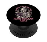 A Book A Day Keeps The Mental Breakdown Away Divertido PopSockets PopGrip Adhesivo